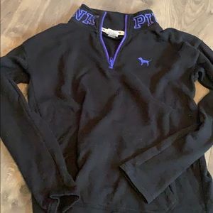 Pink Vs black and purple half zip